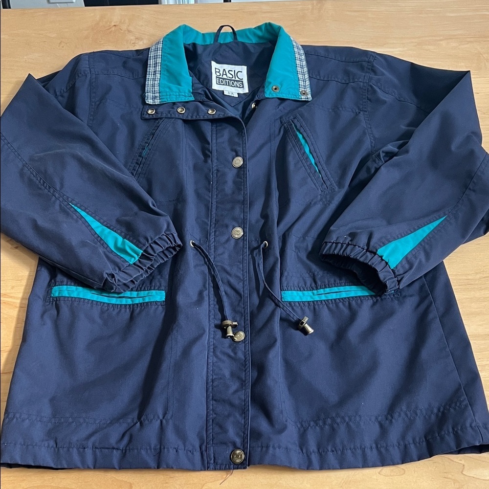 Vintage Basic Editions Women's‎ Utility Jacket in Navy and Teal